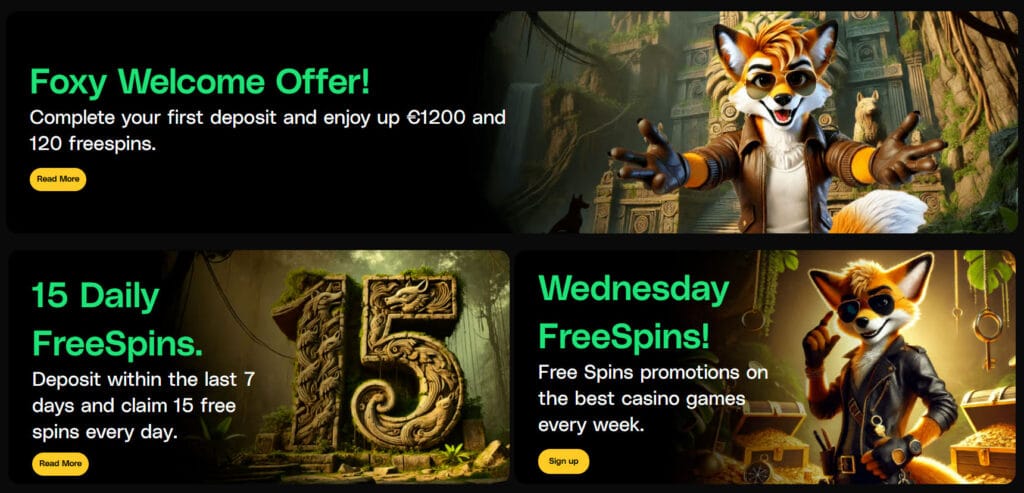 Bonuses Foxy gold casino